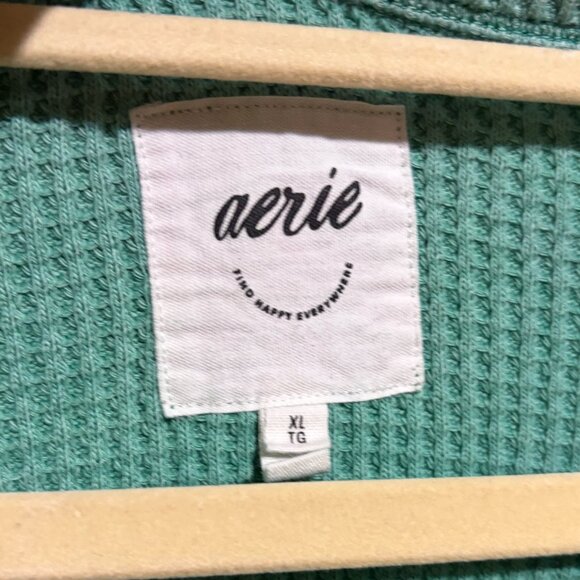 Aerie Lumber Jane Waffle Button Down Shirt Shacket - Picture 6 of 10